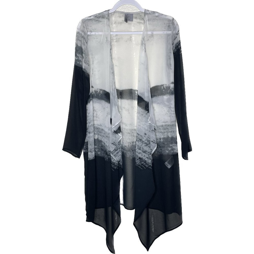 Divided by H&M Abstract Open Front Cardigan Size 6 with Long Sleeves